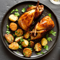 Запеченные фермерские цыплята корнишоны с картофелем 6 шт