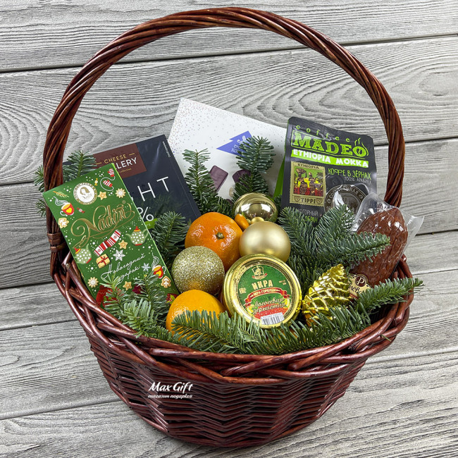 Подарочная корзина с фруктами «Русский Новый год»