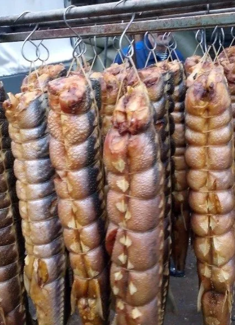 Осетр горячего копчения ЦАРСКАЯ РЫБА ( примерный вес рыбы 5-8 кг ) 1 кг Осетр горячего копчения ЦАРСКАЯ РЫБА ( примерный вес рыбы 5-8 кг ) 1 кг