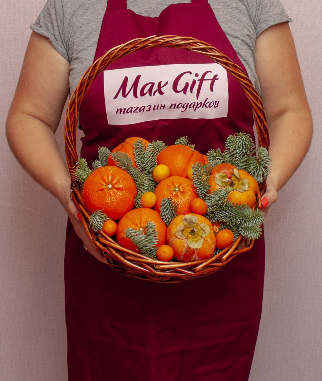 Новогодняя фруктовая корзина «Оранжевый новый год»