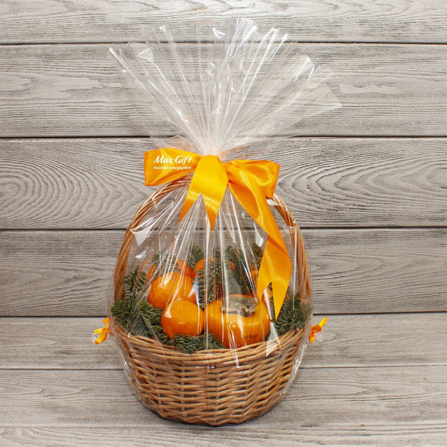 Новогодняя фруктовая корзина «Оранжевый новый год»