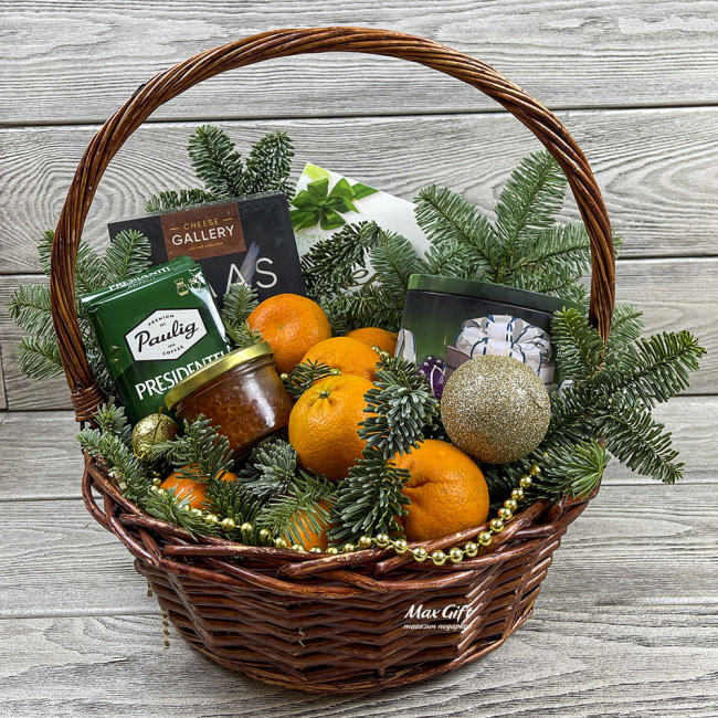 Подарочная корзина с фруктами «Новогодний презент»