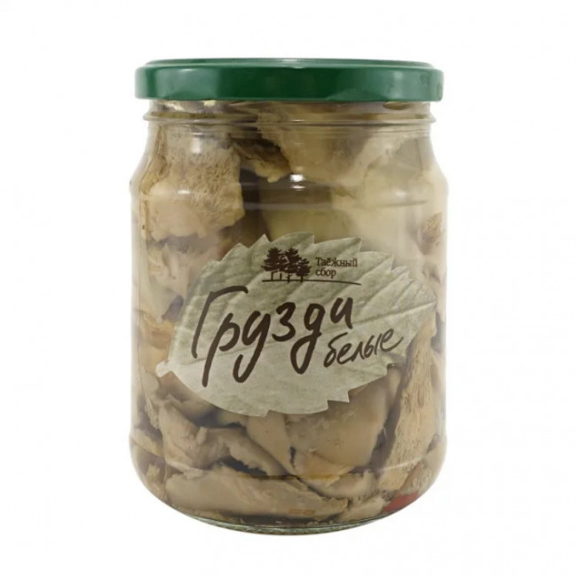 Грузди белые соленые резаные, 0,5 л