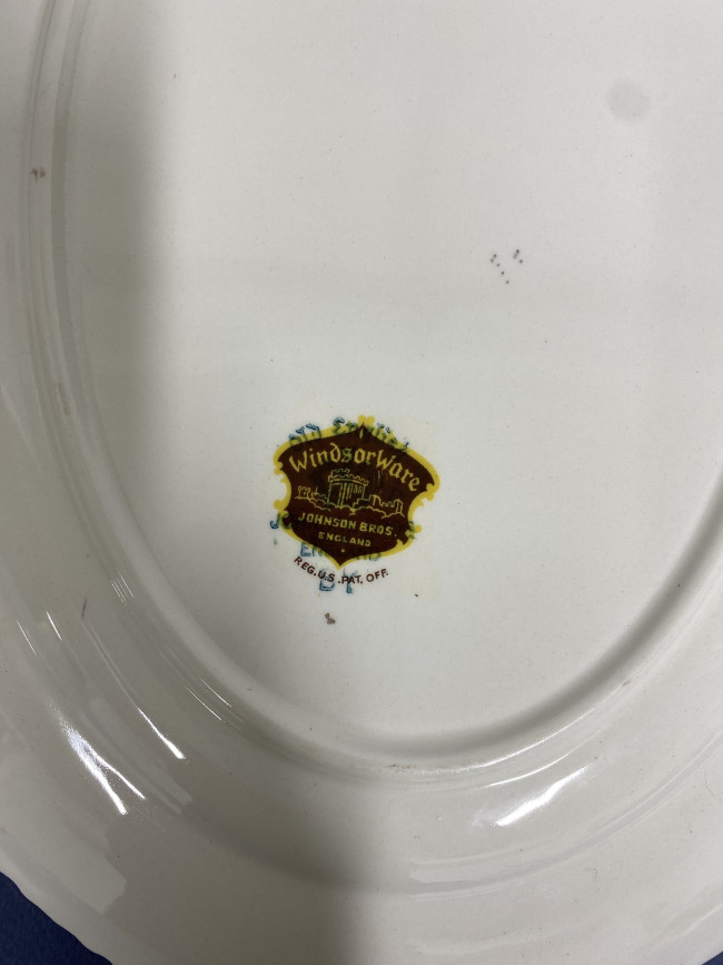 Винтажный английский фаянс Johnson Brothers, серия Windsor Ware, блюдо 35,5×27,6 см
