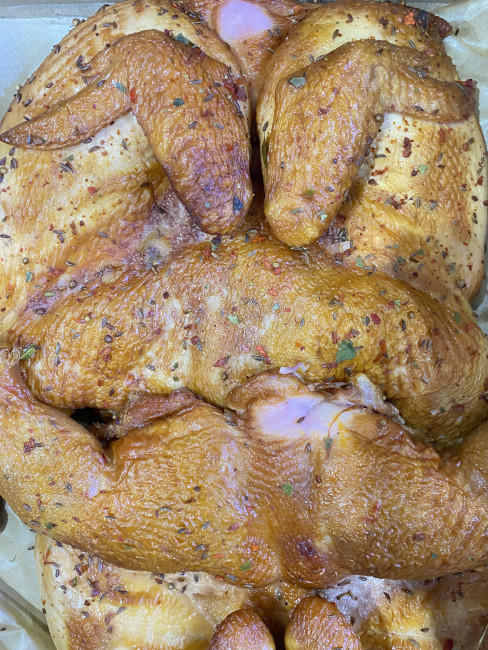 Курица табака горячего копчения (примерный вес тушки 1,5-2 кг) 1 кг